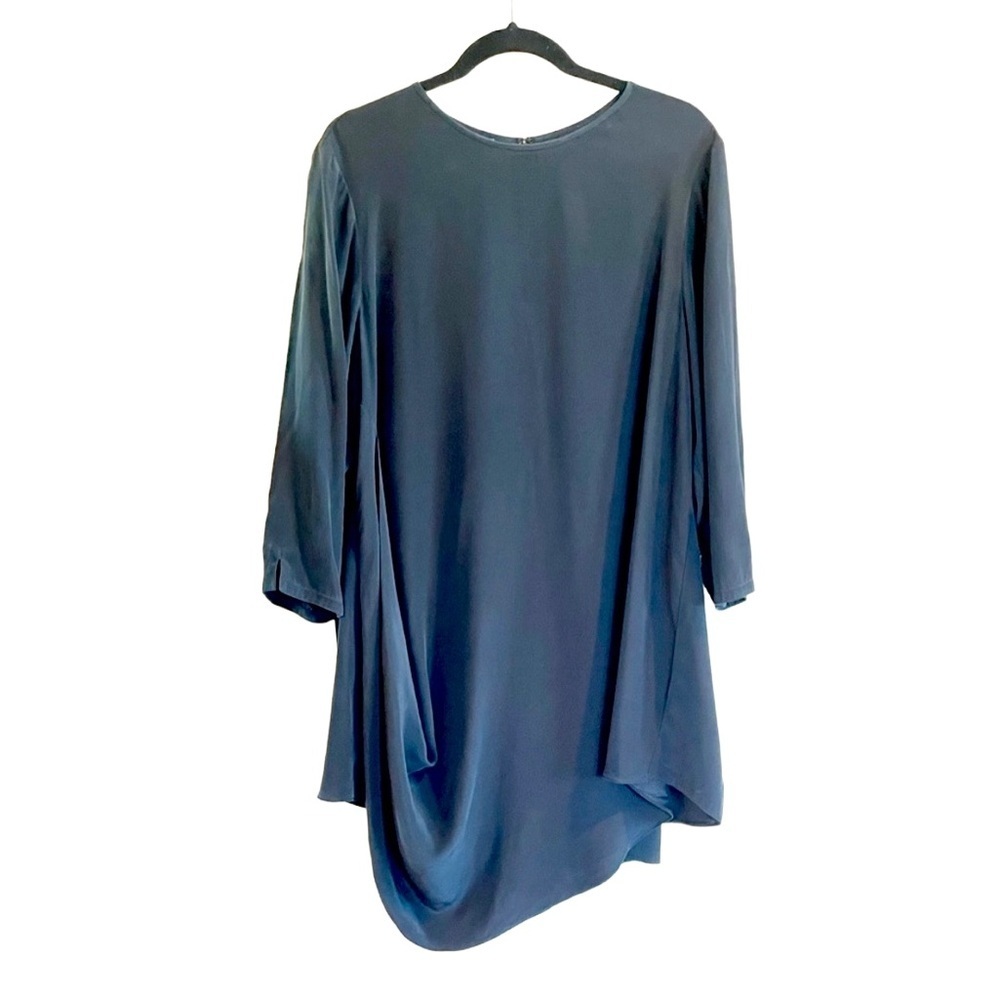 Lafayette 148 Black Silk Asymmetrical Long Sleeve Dress Size XL